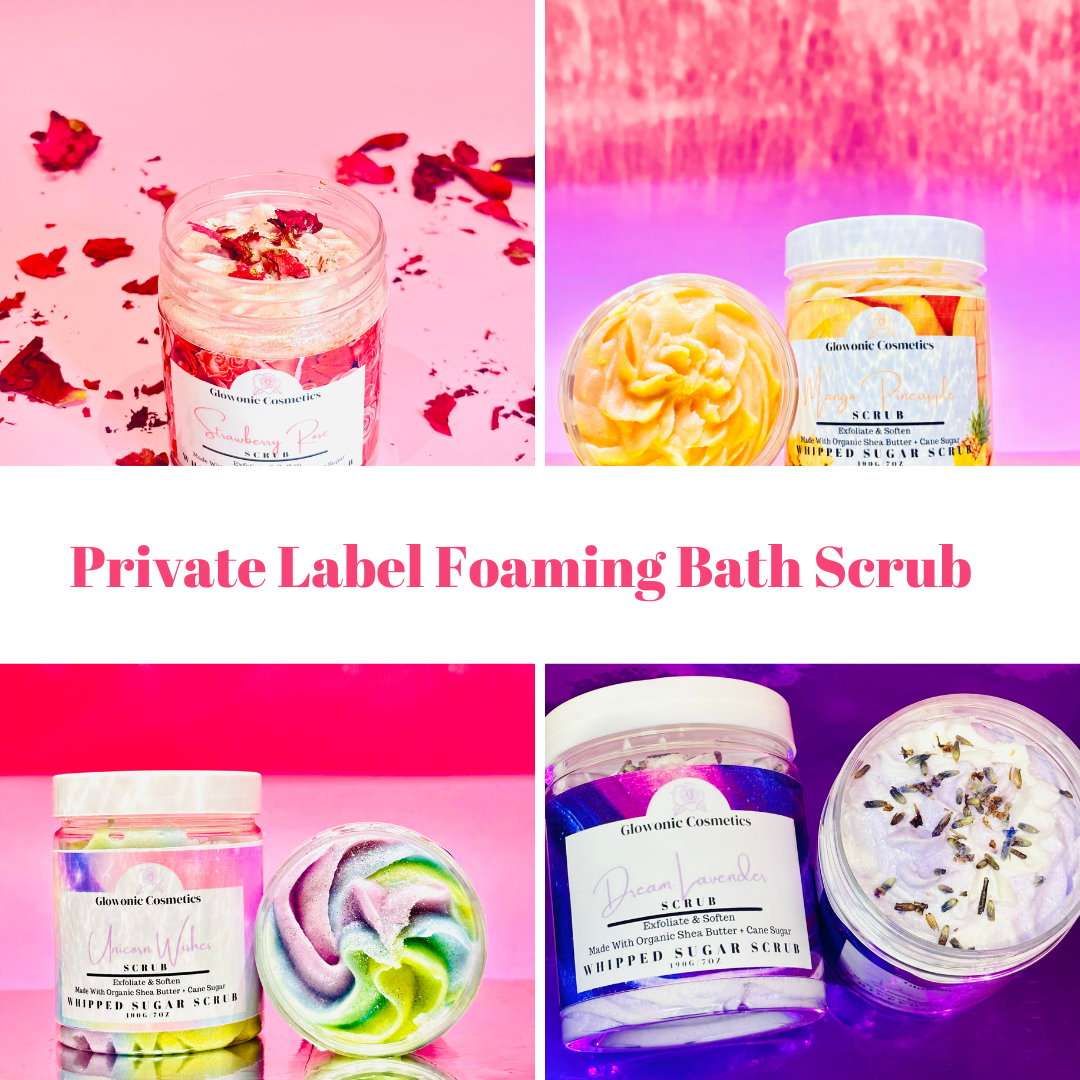 Private Label Foaming Sugar Body Scrub (4oz)